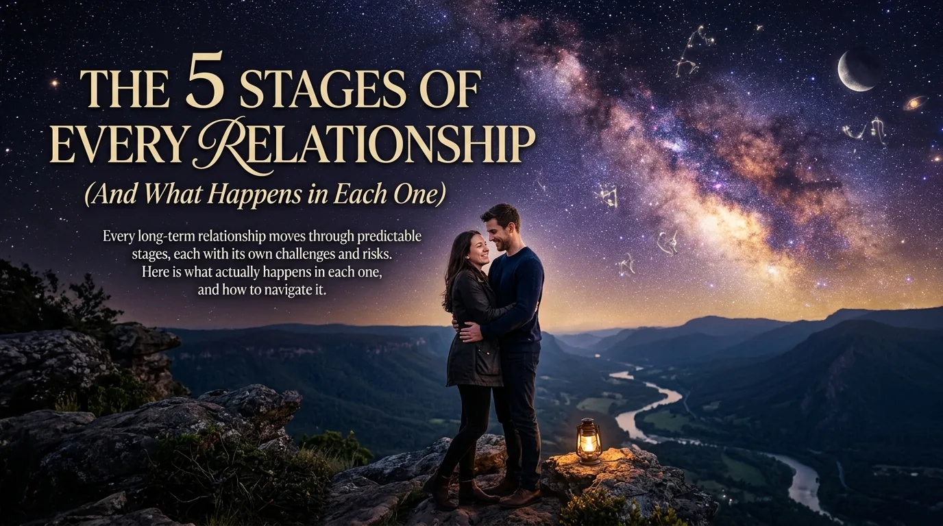 Couple moving through the stages of a relationship