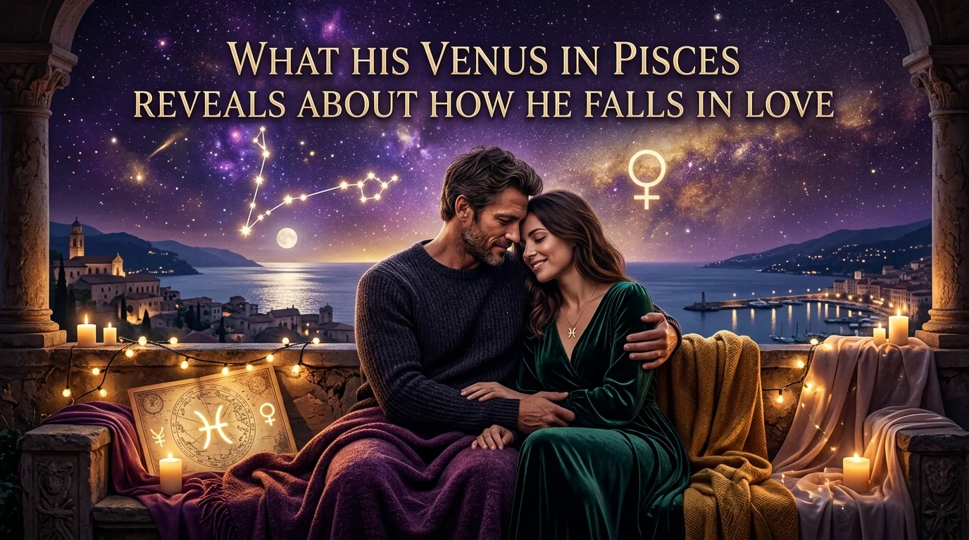 Man with Venus in Pisces loving dreamily and deeply